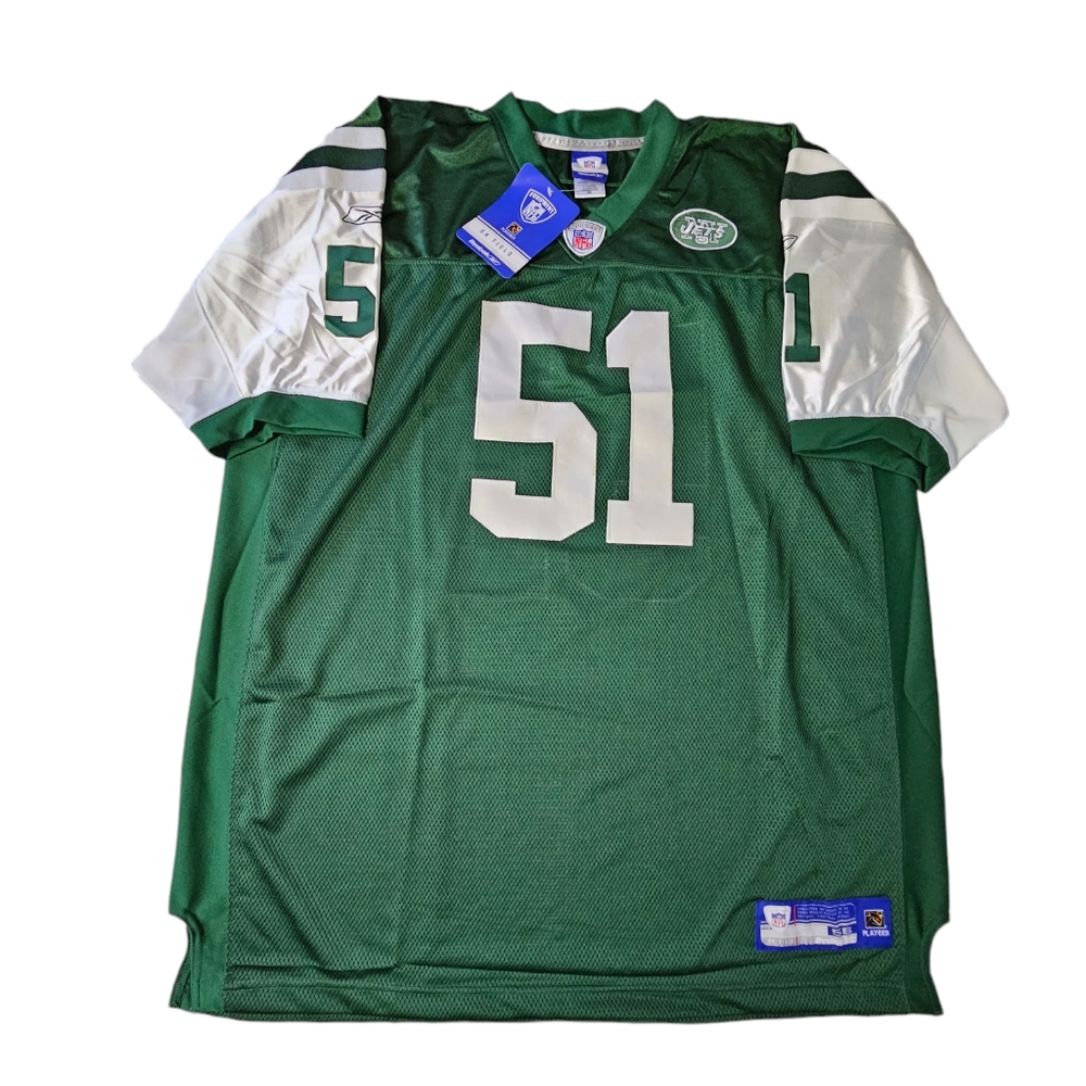 New York Jets Jonathan Vilma Reebok NFL Green Football Jersey Men's Size 56 NWT